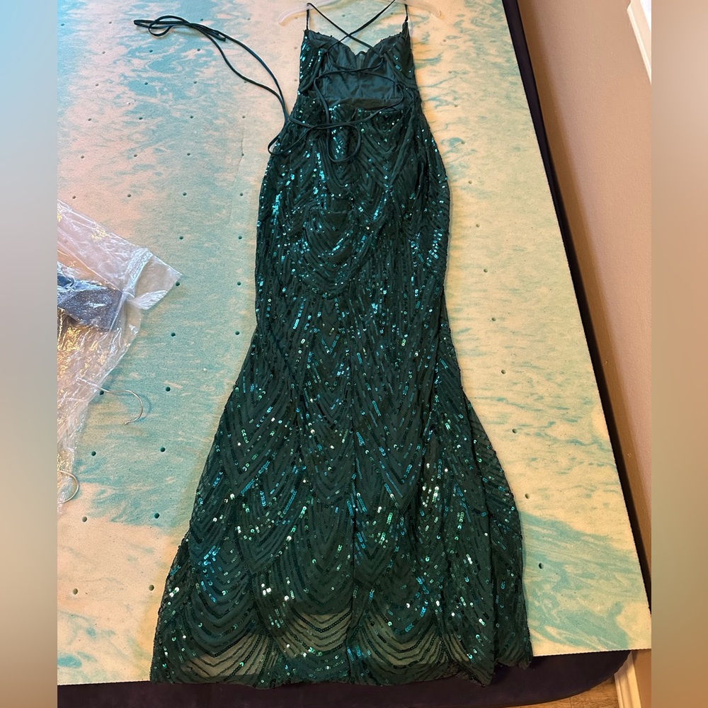Elegant Green Sequin Gown